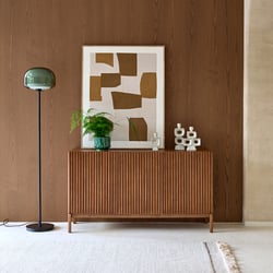 Neottie Solid Ash and Ash Veneer High Sideboard with 3 Doors LA REDOUTE INTERIEURS image