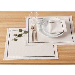 Set van 4 placemats gewassen linnen/katoen Métis Bourdon LA REDOUTE INTERIEURS image