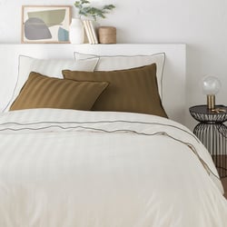 Housse de couette en satin de coton lavé, 118 fils, VICTOR RAYÉ LA REDOUTE INTERIEURS image