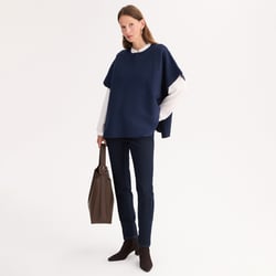 Poncho col rond en maille milano ANNE WEYBURN image