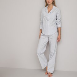 Pijama con forma de camisa, a rayas LA REDOUTE COLLECTIONS image