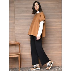 Poncho col rond en maille milano ANNE WEYBURN image