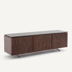 Mueble de TV en nogal y travertino, Jakto AM.PM image