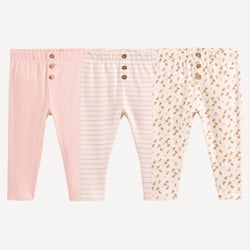 Pack of 3 Striped and Floral Print Leggings LA REDOUTE COLLECTIONS image