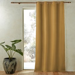 Private Washed Linen Single Lined Blackout Eyelet Curtain AM.PM image