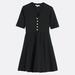 Vestido curto, mangas curtas, gola redonda MORGAN