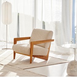 Sessel Izag, Eiche massiv und Bouclé AM.PM image