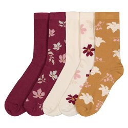 Lote de 5 pares de calcetines lisos y de flores LA REDOUTE COLLECTIONS image