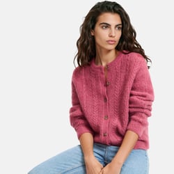 Cardigan col rond, torsadé, en alpaga mélangé LA REDOUTE COLLECTIONS image