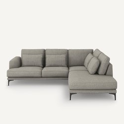 Rechtse hoekbank met leuning van getextureerd viscose Marsile AM.PM image