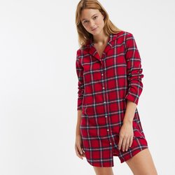 Geruit nachthemd in flanel LA REDOUTE COLLECTIONS image