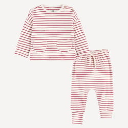 Conjunto de dos piezas: camiseta y pantalón sarouel a rayas LA REDOUTE COLLECTIONS image