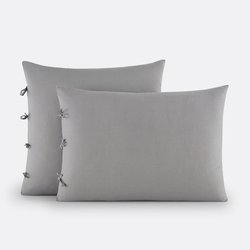 Scenario Plain Cotton Pillowcase with Tie Fastening LA REDOUTE INTERIEURS image
