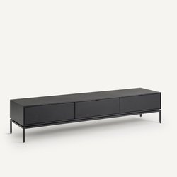 Meuble TV enfilade métal acier et cuir, Réalto AM.PM image
