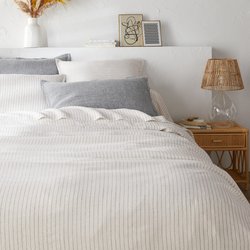 Housse de couette lin lavé, Linot Rayé LA REDOUTE INTERIEURS image