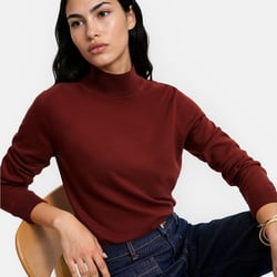 Trui met opstaande kraag, van fijn tricot LA REDOUTE COLLECTIONS image