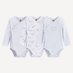 Lot de 3 bodies naissance croisés, à manches longues, thème koala LA REDOUTE COLLECTIONS image