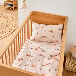 Funda nórdica para bebé, gasa algodón orgánico, estampado de gallinas, POULETTE LA REDOUTE INTERIEURS image