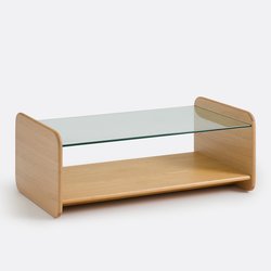 Ericson Coffee Table in Oak Veneer and Tempered Glass LA REDOUTE INTERIEURS image