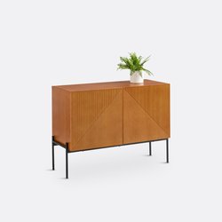 Buffet vintage placage chêne 2 portes, Lodge LA REDOUTE INTERIEURS image