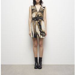 Robe imprimée en soie, courte, sans manches THE KOOPLES image