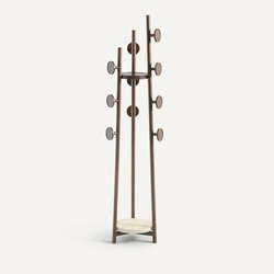 Clothes Stand in Solid Elm and Travertine, Madilgo AM.PM image