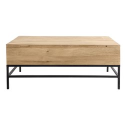 Table basse relevable industrielle bois manguier massif et métal noir L110 cm YPSTER MILIBOO image