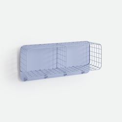 Etagère murale, métal acier grillagé, 4 patères, 2 casiers, KLUVA LA REDOUTE INTERIEURS image