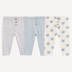 Lot de 3 leggings imprimés rayures et têtes d'ours LA REDOUTE COLLECTIONS image