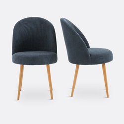Комплект из 2 столовых кресел из вельвета, Lenou LA REDOUTE INTERIEURS image