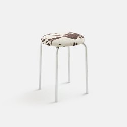 Hocker aus Chrom und Samtstoff mit Kuhmuster, AVINO LA REDOUTE INTERIEURS image