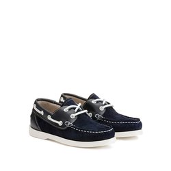 Scarpe da barca con lacci in crosta di cuoio LA REDOUTE COLLECTIONS image