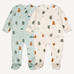 Lot de 2 pyjamas en velours, ouverture devant, sapins et ours LA REDOUTE COLLECTIONS image