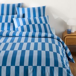 Funda nórdica 50 % de algodón reciclado, Tabaka azul LA REDOUTE INTERIEURS image
