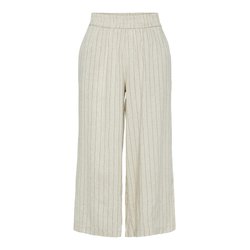 Pantalon culotte rayé, taille haute PIECES image