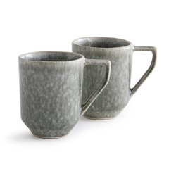 Lote de 2 mugs de gres esmaltado reactivo, Obidos AM.PM image