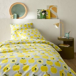Pommes 50% Recycled Cotton Bed Set with Square Pillowcase LA REDOUTE INTERIEURS image