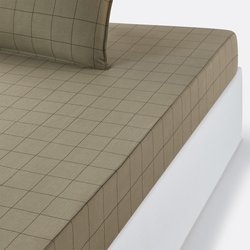 Monille Checked 100% Washed Cotton Fitted Sheet LA REDOUTE INTERIEURS image