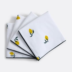 Lot de 4 serviettes de table imprimées en coton, CITRON LA REDOUTE INTERIEURS image
