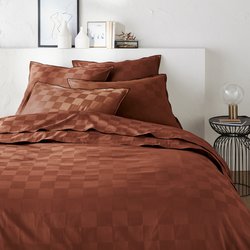 Housse de couette satin coton lavé, Victor damier LA REDOUTE INTERIEURS image