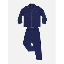 Lange pyjama met hemdskraag en open EMINENCE image