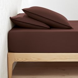 Drap housse uni coton lavé, bonnet 25cm, Merida LA REDOUTE INTERIEURS image
