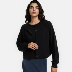 Cardigan de gola redonda em malha 100% lã LA REDOUTE COLLECTIONS image