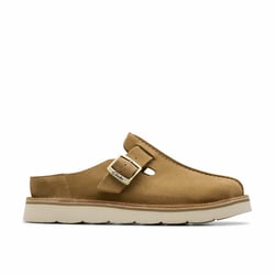 Socas fechadas, em pele camurça, Solsbury CLARKS