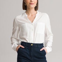 Túnica recta con cuello de pico, tejido vaporoso ANNE WEYBURN image