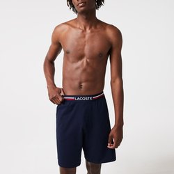 Cotton Pyjama Shorts with Tricolour Waistband LACOSTE image