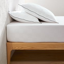 Victor Checkerboard Washed Cotton Satin Fitted Sheet LA REDOUTE INTERIEURS image