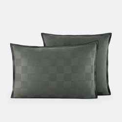 Taie d'oreiller satin de coton lavé, Victor damier LA REDOUTE INTERIEURS image