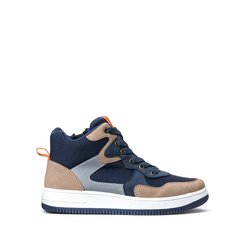 Kids high top trainers with zip fastening navy blue La Redoute Collections La Redoute