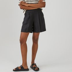 Short à pinces en lin, fabriqué en France LA REDOUTE COLLECTIONS image